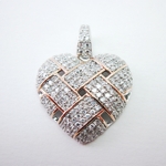 Sterling Pave Cubic Zirconia Heart w/Rose gold Plate Sterling Pave Cubic Zirconia Heart w/Rose gold Plate